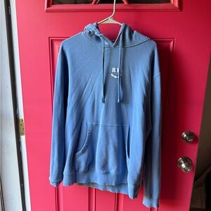 Casual Blue Hoodie with Smiley Design